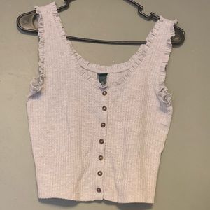 Button front Wild Fable Ruffle Crop top